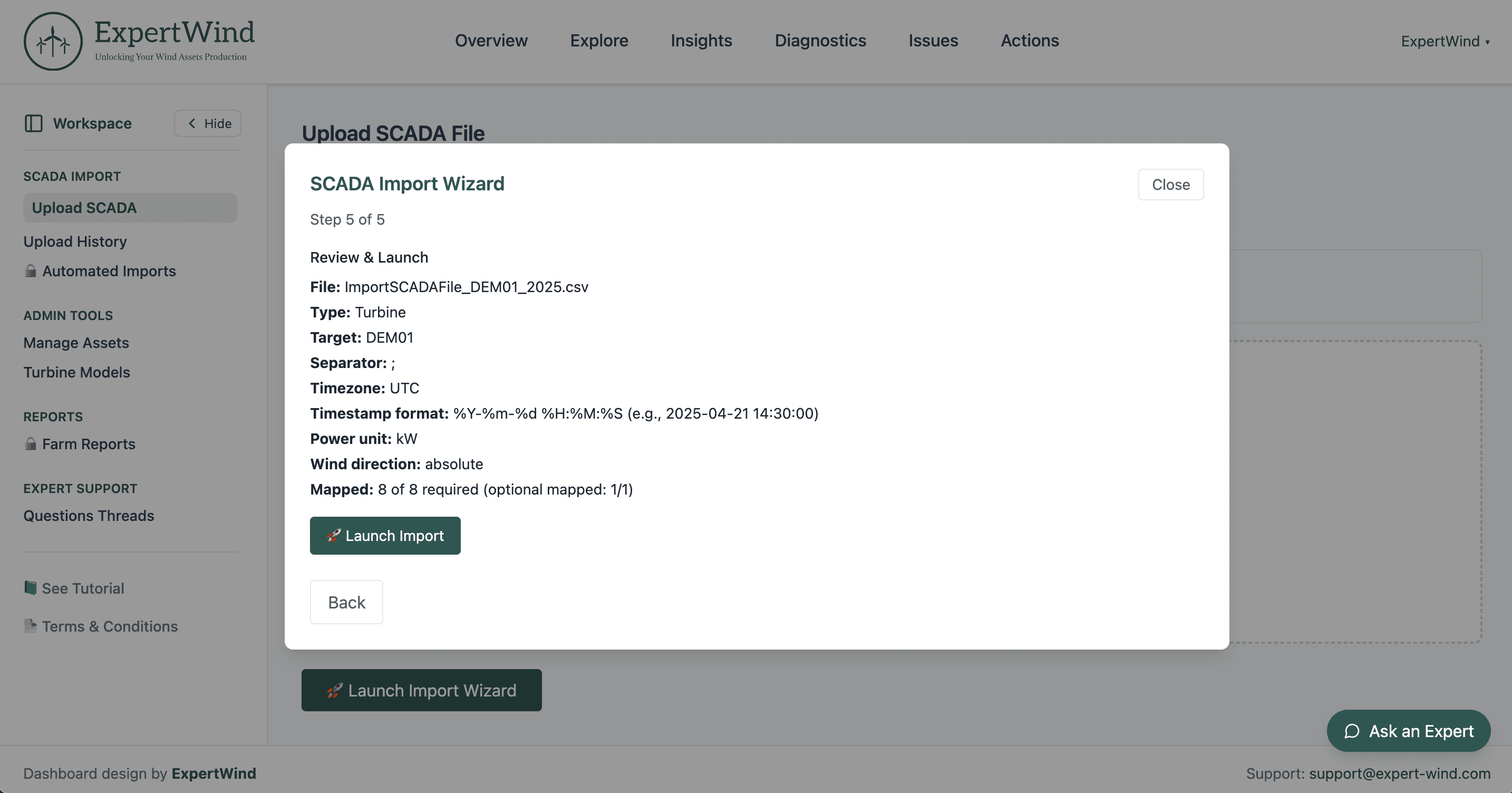 Upload SCADA